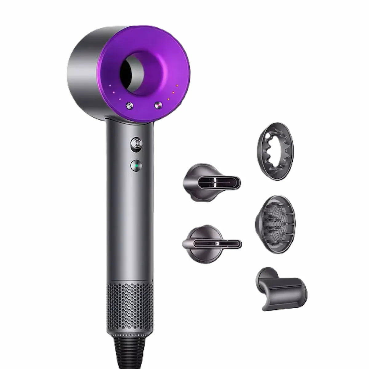 Sèche-cheveux sans pales avec accessoires inclus pour le coiffage